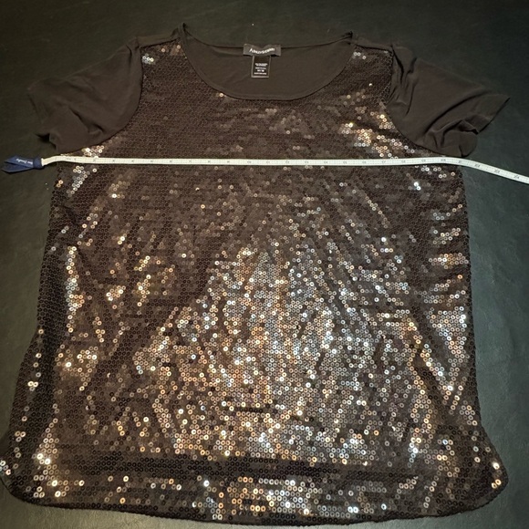 Ashley Stewart Black Sequin Short Sleeve T-Shirt size 14/16 - Picture 8 of 11